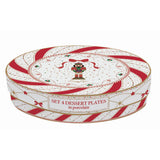 Tányér, étkészlet Nutcracker Twist karácsonyi porcelán desszertes tányér 4 db szett