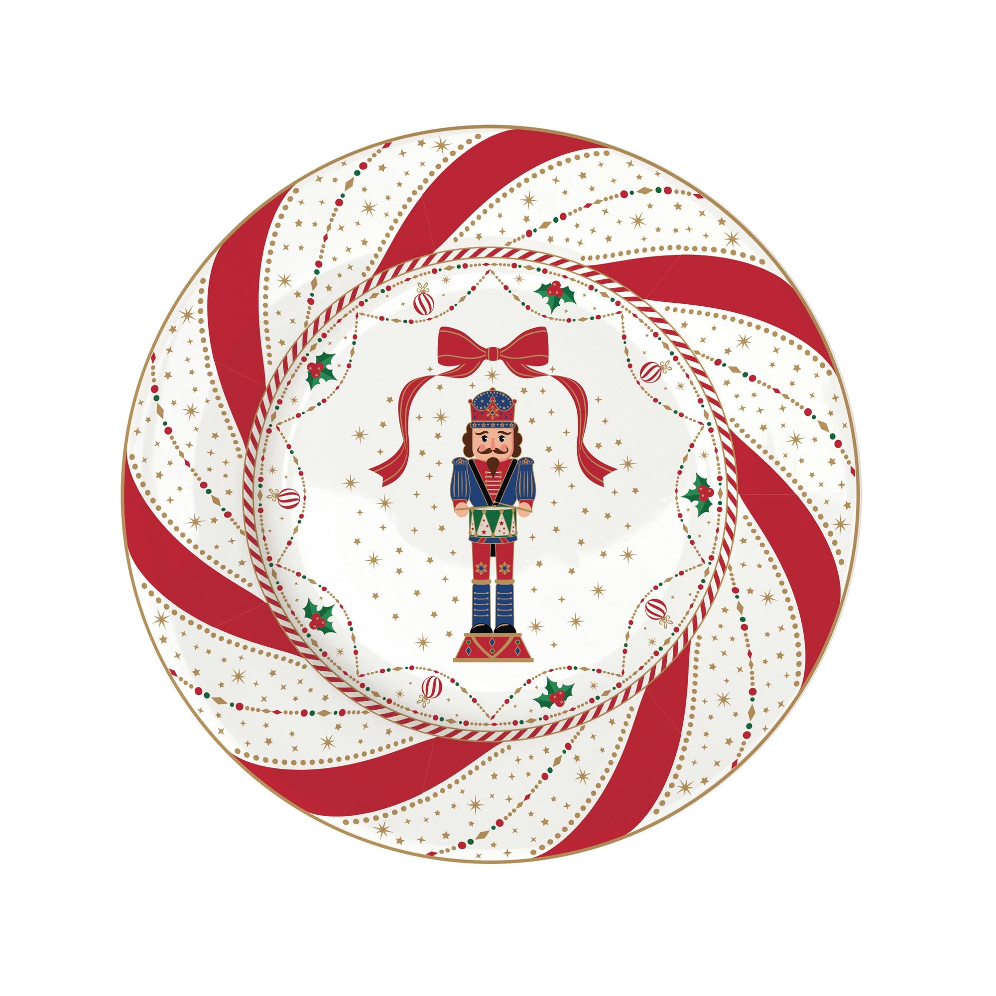 Tányér, étkészlet Nutcracker Twist karácsonyi porcelán desszertes tányér 4 db szett
