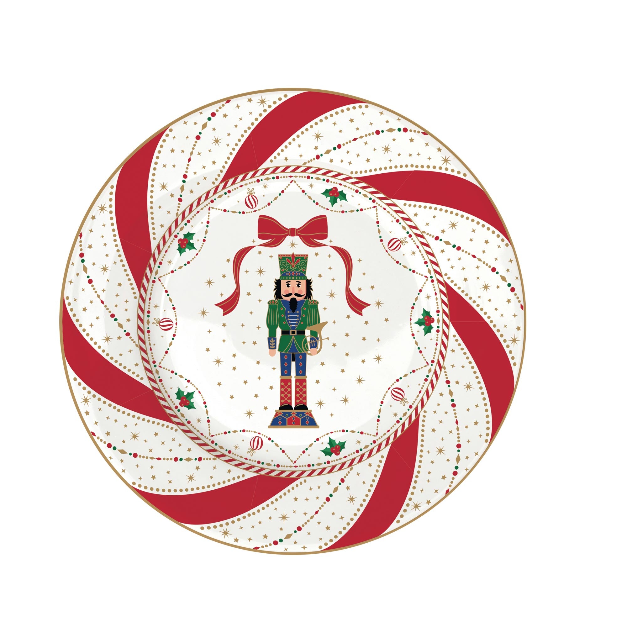 Tányér, étkészlet Nutcracker Twist karácsonyi porcelán desszertes tányér 4 db szett