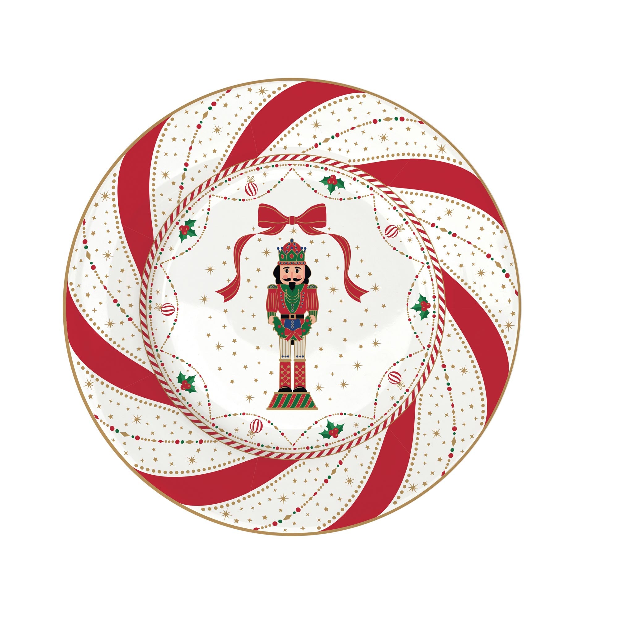 Tányér, étkészlet Nutcracker Twist karácsonyi porcelán desszertes tányér 4 db szett