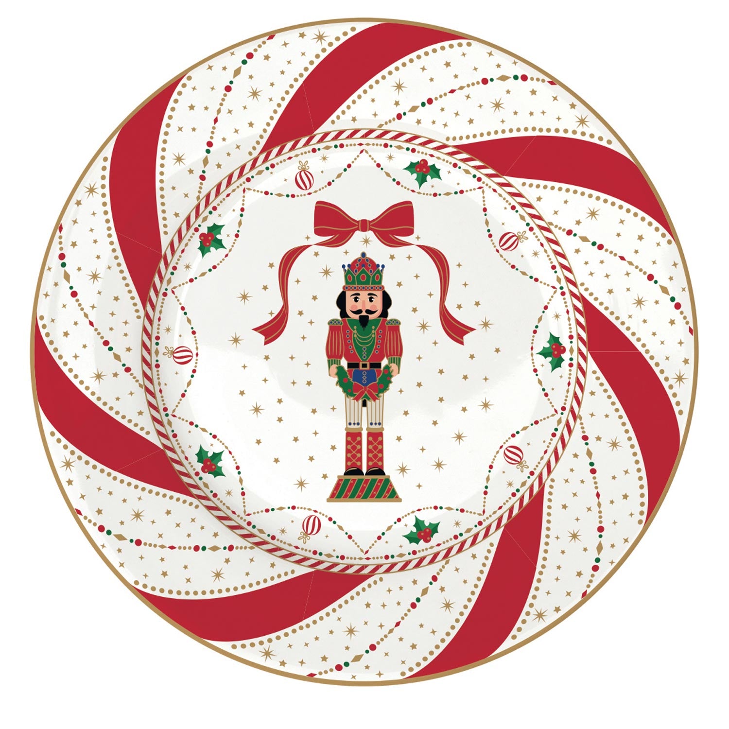 Tányér, étkészlet Nutcracker Twist karácsonyi porcelán desszertes tányér
