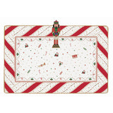 Tálka Nutcracker Twist karácsonyi porcelán tálca diótörő dísszel 36x24