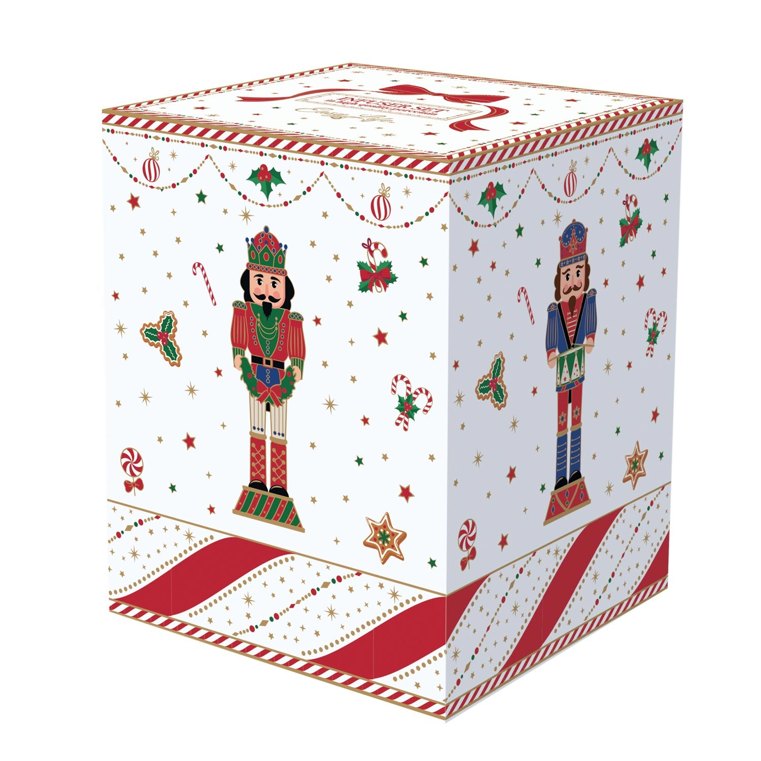 Bögre, csésze Nutcracker Twist karácsonyi porcelán teás bögre szűrővel díszdobozban
