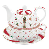 Teáskanna Nutcracker Twist karácsonyi porcelán teás szett díszdobozban