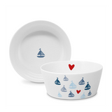 Tálka Nyári hajó mintás porcelán tálka