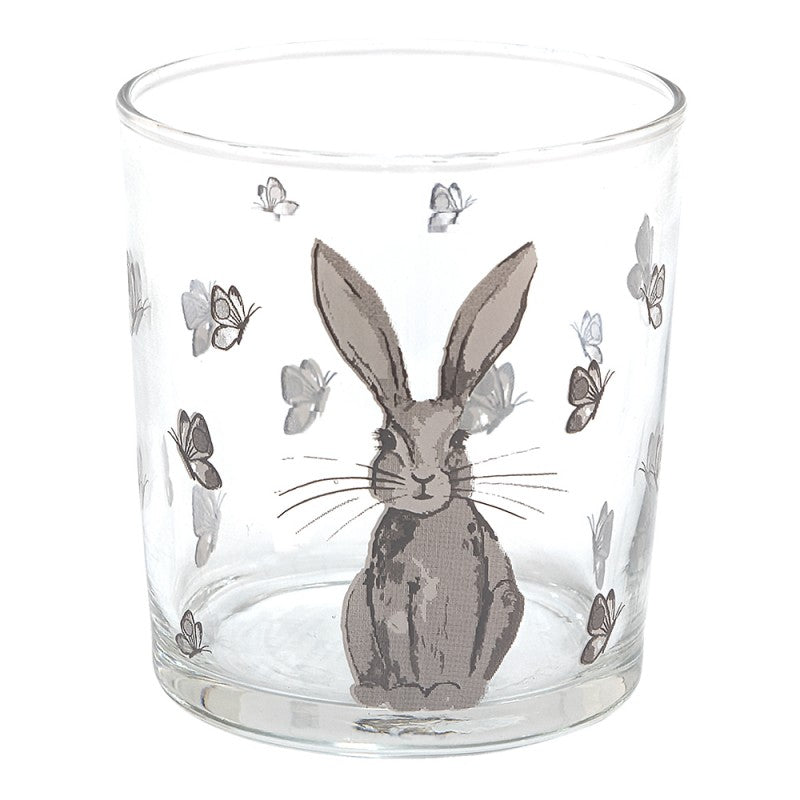 Nyuszi mintás üveg vizes pohár 250 ml Rustic Easter Bunny