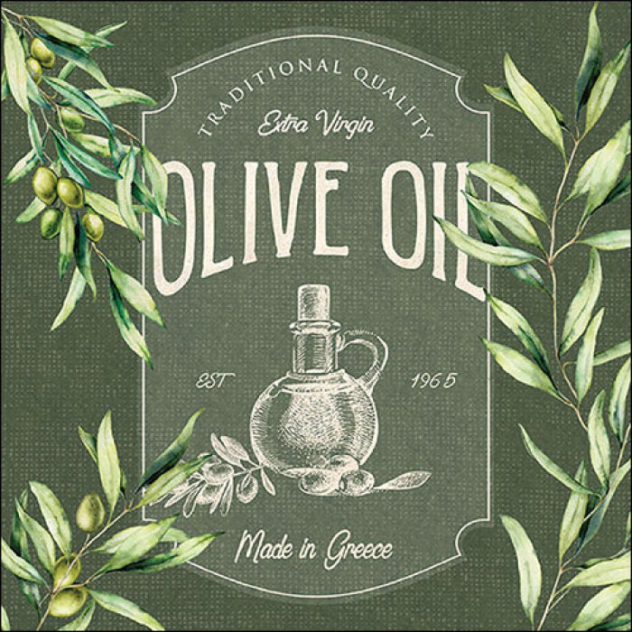 Olive oil háromrétegű papírszalvéta 33x33 cm 20 db-os