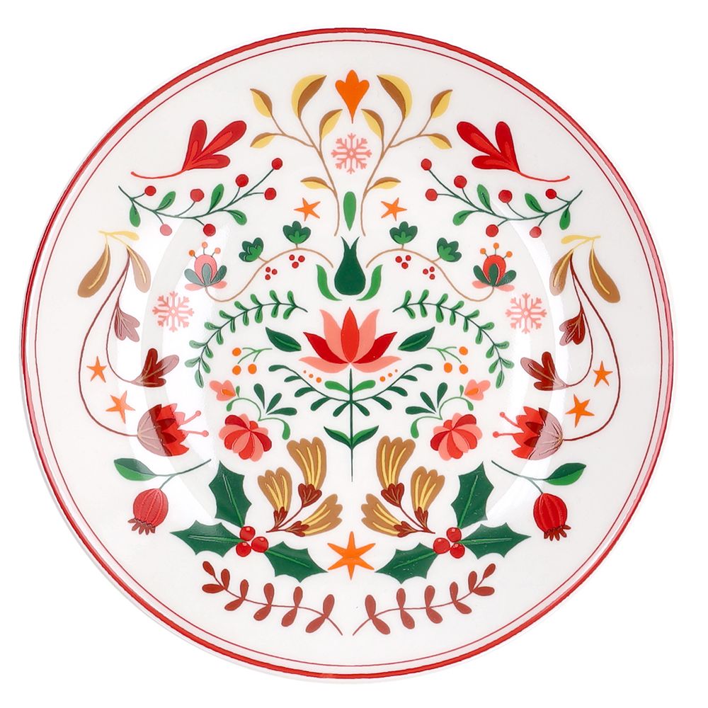 18 részes karácsonyi porcelán étkészlet Tognana Winter Folk