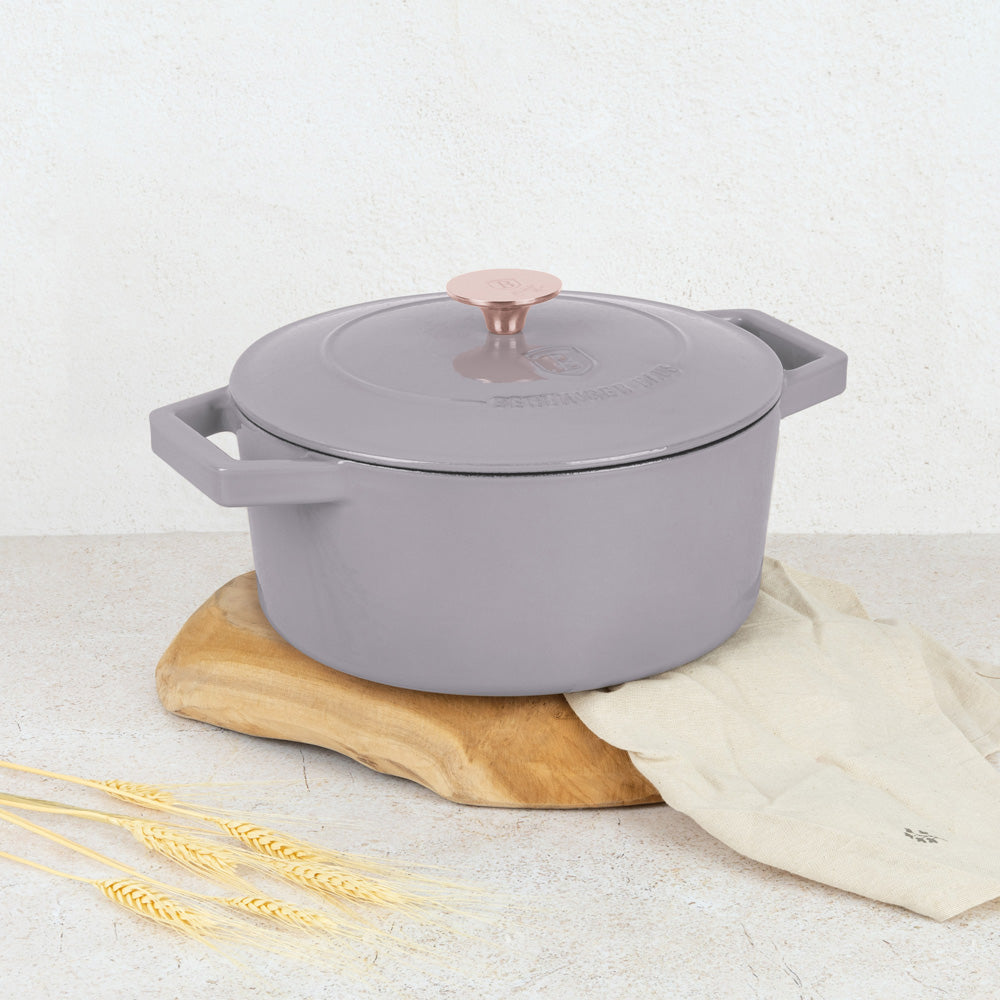 Öntöttvas alacsony lábas 24 cm Indukciós Berlinger Haus Taupe Collection