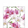 Szalvéta Orchidea virágos három rétegű koktél papírszalvéta Elegant orchids white