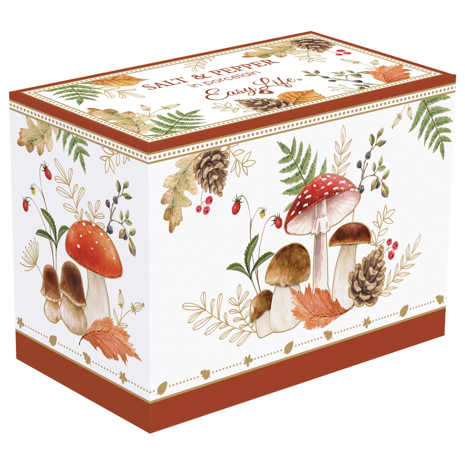 Sószóró, borsszóró Őszi mintás porcelán só-bors szóró szett díszdobozban Autumn Breeze