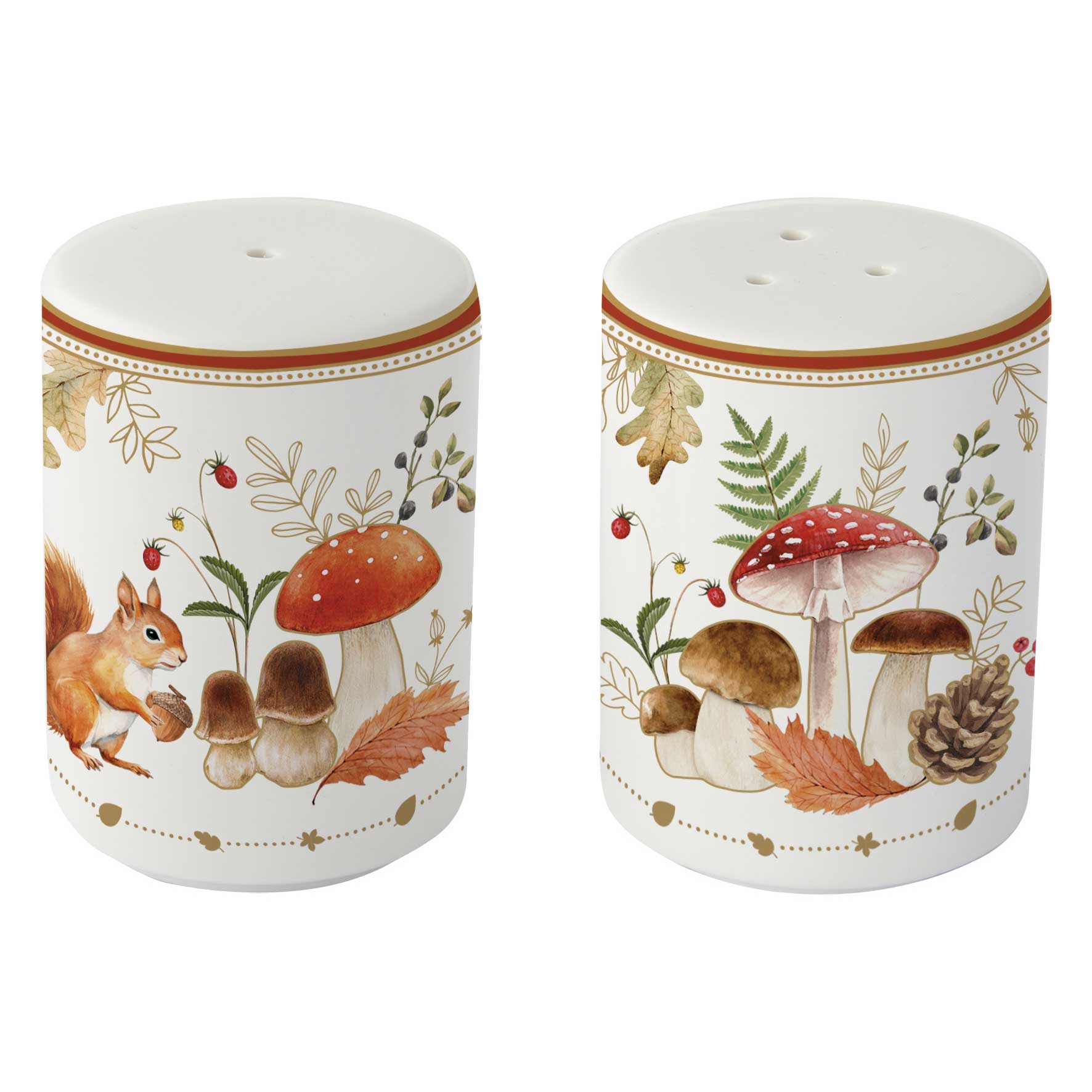Sószóró, borsszóró Őszi mintás porcelán só-bors szóró szett díszdobozban Autumn Breeze