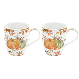 Csésze Őszi Mintával dísztökkel díszített Porcelán bögre 2 db szett Harvest