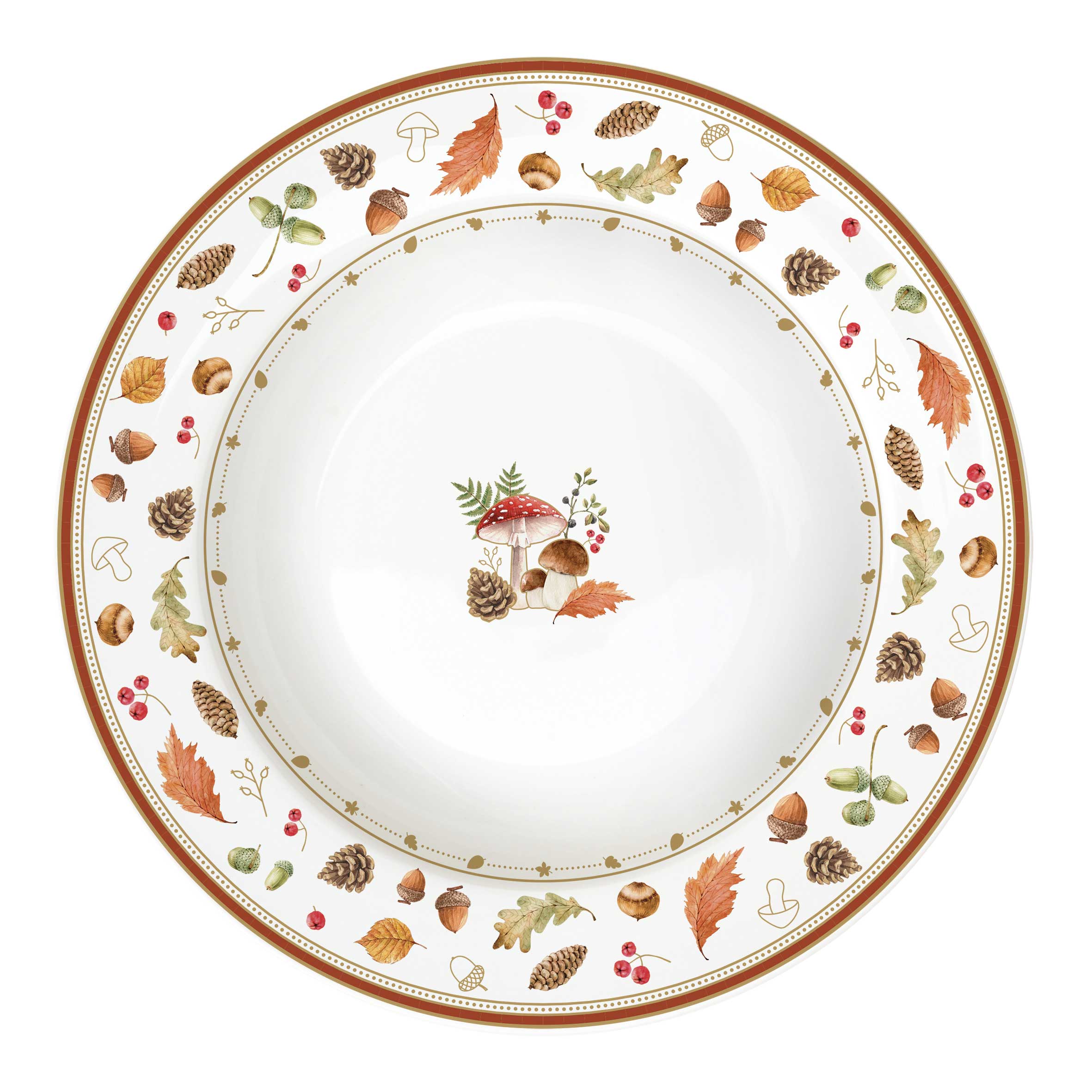 Tányér, étkészlet Őszi porcelán mélytányér Autumn Breeze