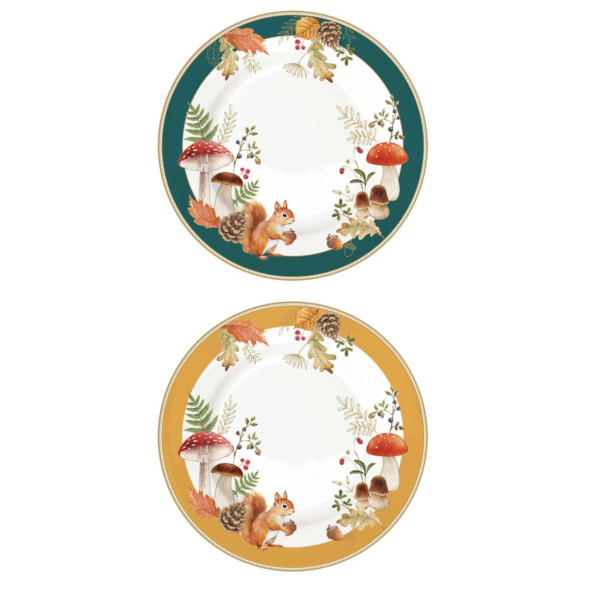Tányér, étkészlet Őszi porcelán desszertes tányér 4 db szett díszdobozban Autumn Breeze