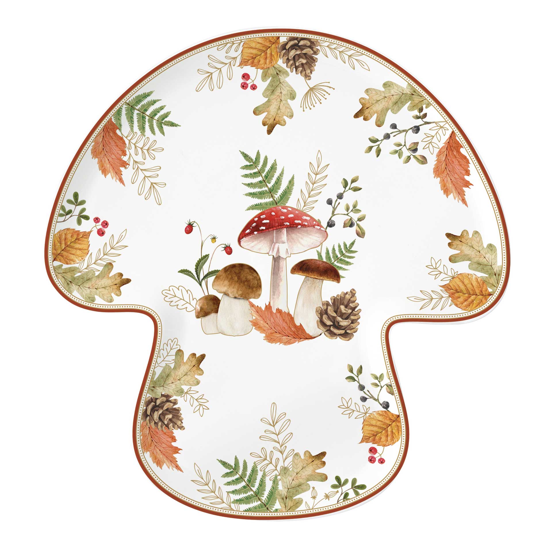 Tál Őszi porcelán gomba alakú kínáló tál díszdobozban Autumn Breeze