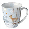 Bögre, csésze Őzikés Karácsonyi porcelán bögre Meeting in winterworld