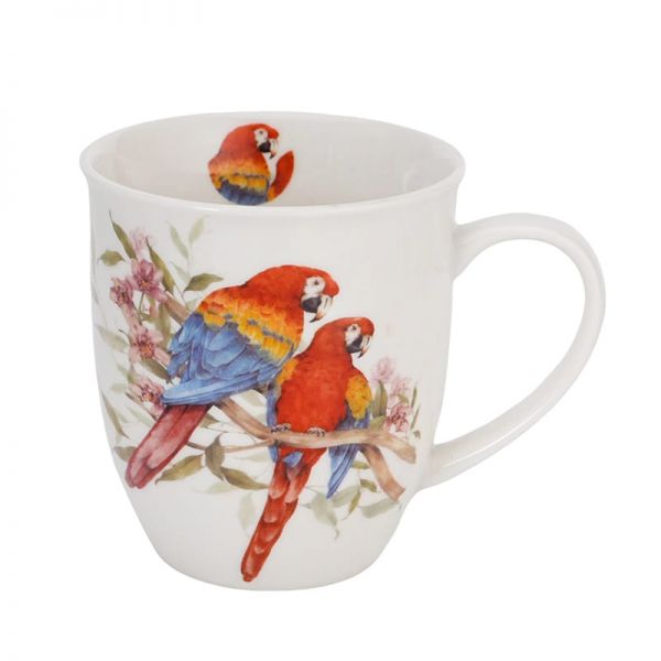 Papagájos porcelán bögre – 400 ml – díszdobozos