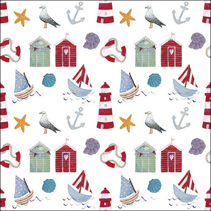 Papírszalvéta 33x33 cm 20db-os tengeri mintás Nautical items