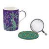 Bögre, csésze Páva mintás porcelán teás bögre szűrővel tetővel szett Imperial Peacock Coffee Mania