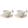 Pillangós porcelán eszpresszó kávés csésze 2 személyes díszdobozban Dancing Butterflies