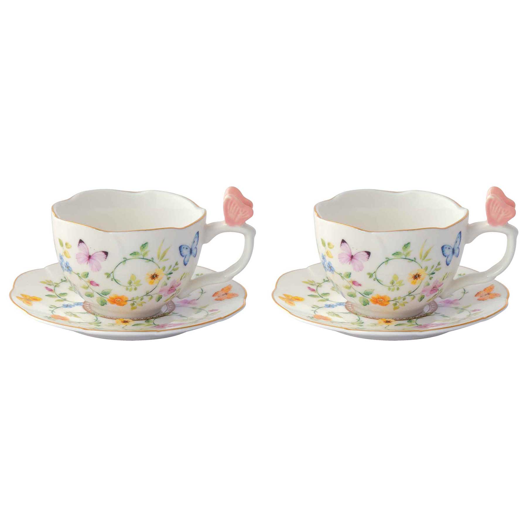 Pillangós porcelán eszpresszó kávés csésze 2 személyes díszdobozban Dancing Butterflies