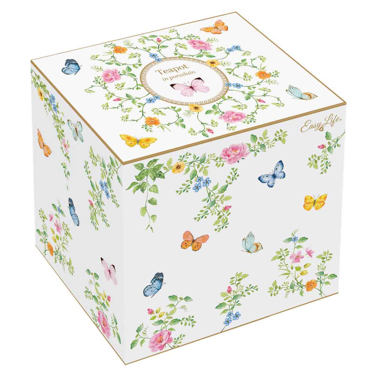 Pillangós porcelán teáskanna 900 ml díszdobozban Dancing Butterflies