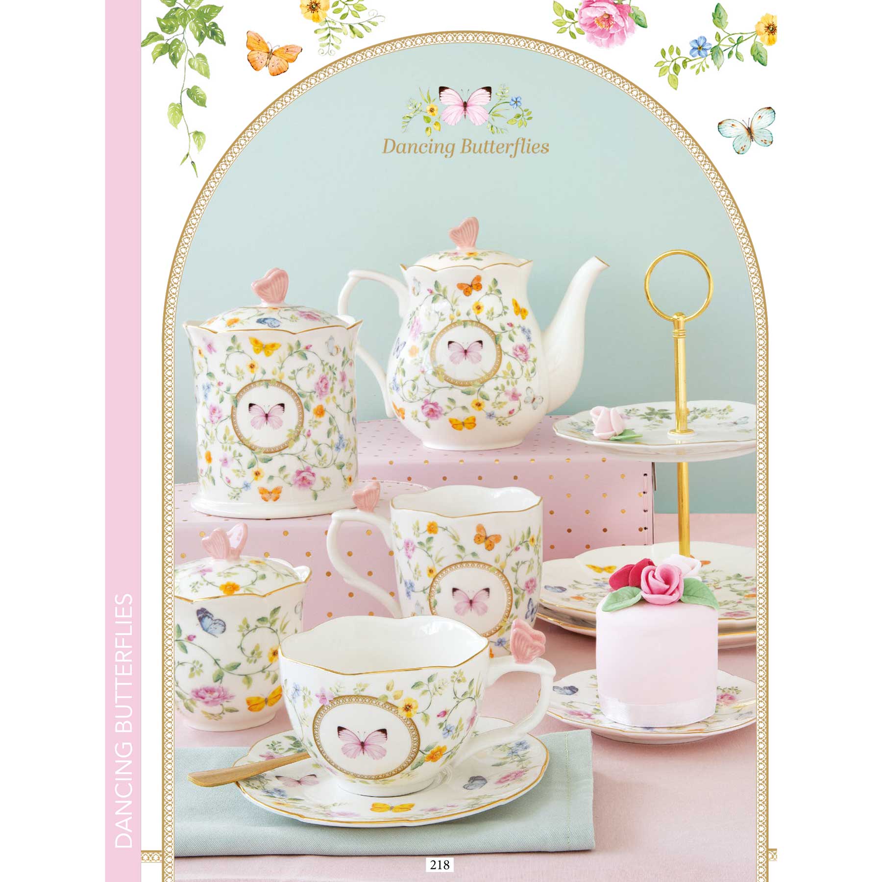 Pillangós porcelán tej / citromkiöntő díszdobozban Dancing Butterflies