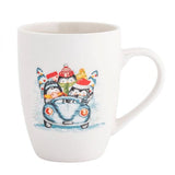 Karácsonyi porcelán bögre 340 ml pingvinek autóban