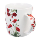 Pipacsos porcelán bögre – 400 ml – piros díszdobozos