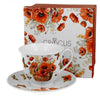Pipacsos porcelán csésze aljjal – 250 ml – Poppies