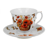 Pipacsos porcelán csésze aljjal – 250 ml – Poppies
