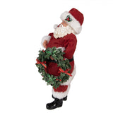 Karácsonyi dekoráció Piros textil télapó dekoráció koszorúval