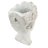 Antikolt fej kaspó szürke 11×17 cm cement