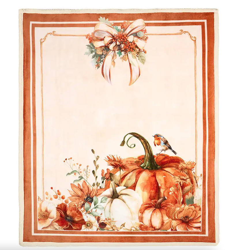 Őszi tök mintás polár takaró pléd 130x160 cm