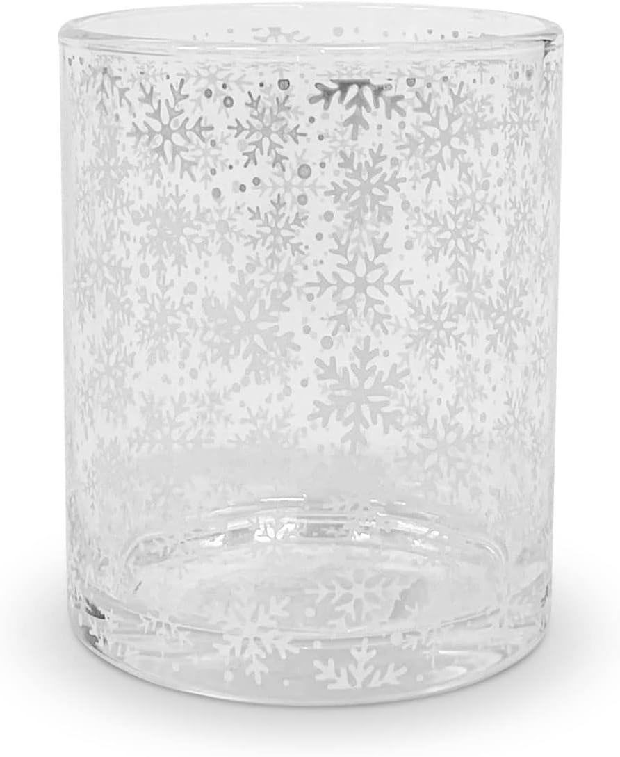 Karácsonyi üveg pohár 300 ml hópehely mintás