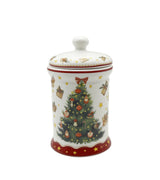 Karácsonyi fenyőfás porcelán keksztároló 11x19 cm 800 ml Christmas Tree 3