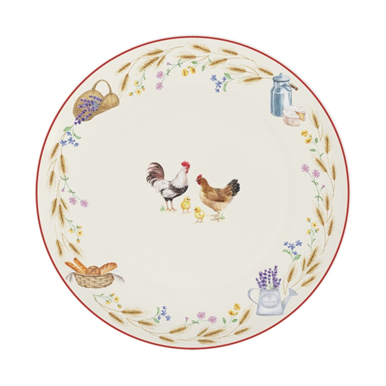 Tányér, étkészlet Porcelán 18 részes rusztikus étkészlet kakasos Country Life