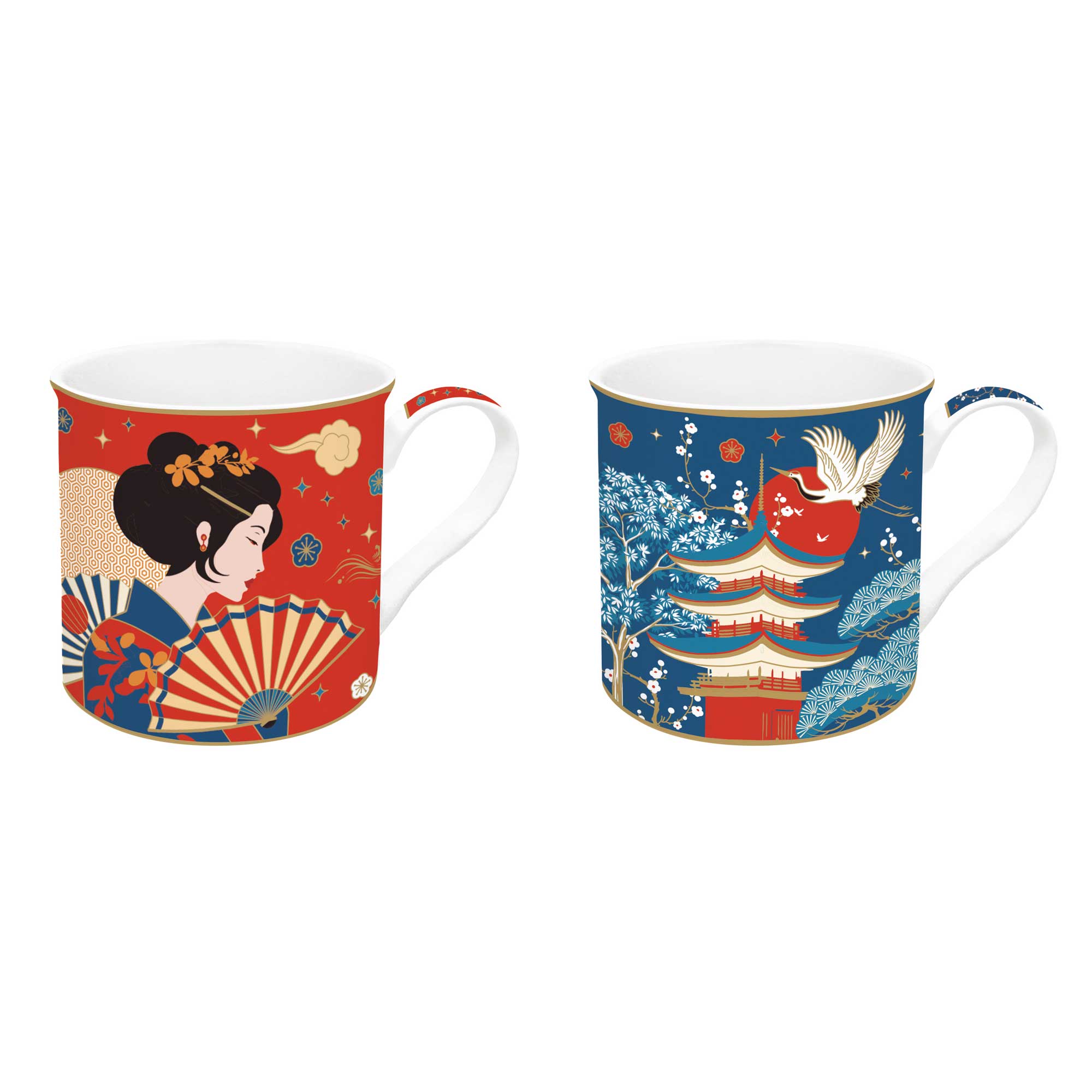 Bögre, csésze Porcelán bögre 2 db szett Tokyo Coffee Mania díszdobozban