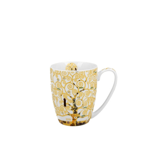 Porcelán bögre 360 ml díszdobozban Gustav Klimt Életfa világos