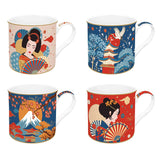 Bögre, csésze Porcelán bögre 4 db szett Tokyo Coffee Mania díszdobozban