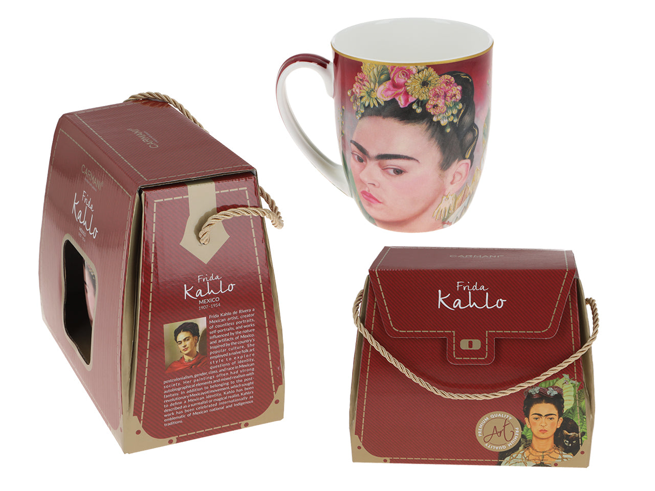 Bögre, csésze Porcelán bögre díszdobozban 380 ml Frida Kahlo Önarckép