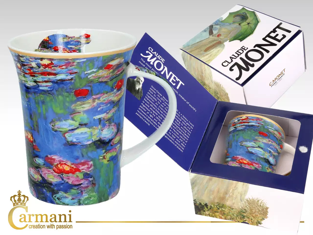 Bögre, csésze Porcelán bögre Monet Vízililiom díszdobozban