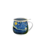 Porcelán bögre tetővel fém szűrővel díszdobozban Van Gogh Csillagos éj