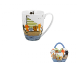 Bögre, csésze Porcelán cicás bögre 350 ml Cicák vitorlás hajón