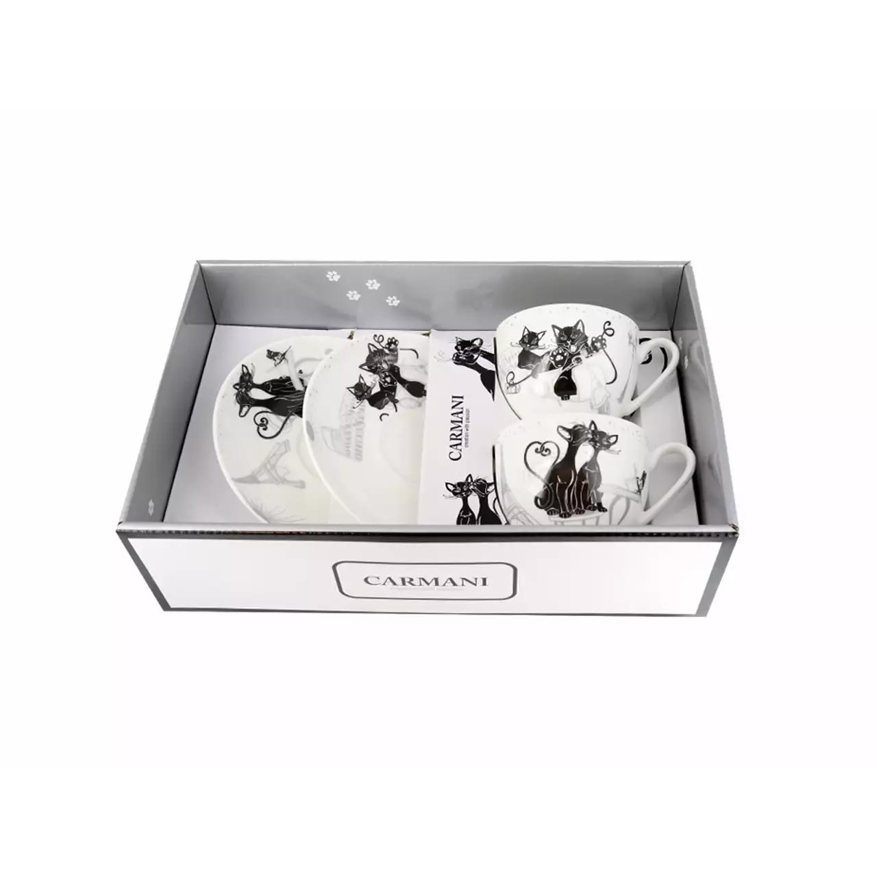 Bögre, csésze Porcelán cicás csésze szett díszdobozban 250 ml