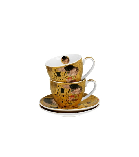 Porcelán csésze 270 ml 2 személyes díszdobozban Gustav Klimt A Csók