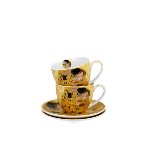 Porcelán csésze 270 ml 2 személyes díszdobozban Gustav Klimt A Csók