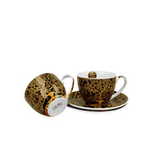 Porcelán csésze 270 ml 2 személyes díszdobozban Gustav Klimt Életfa barna