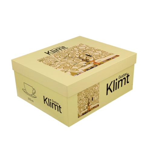 Porcelán csésze 270 ml 2 személyes díszdobozban Gustav Klimt Életfa